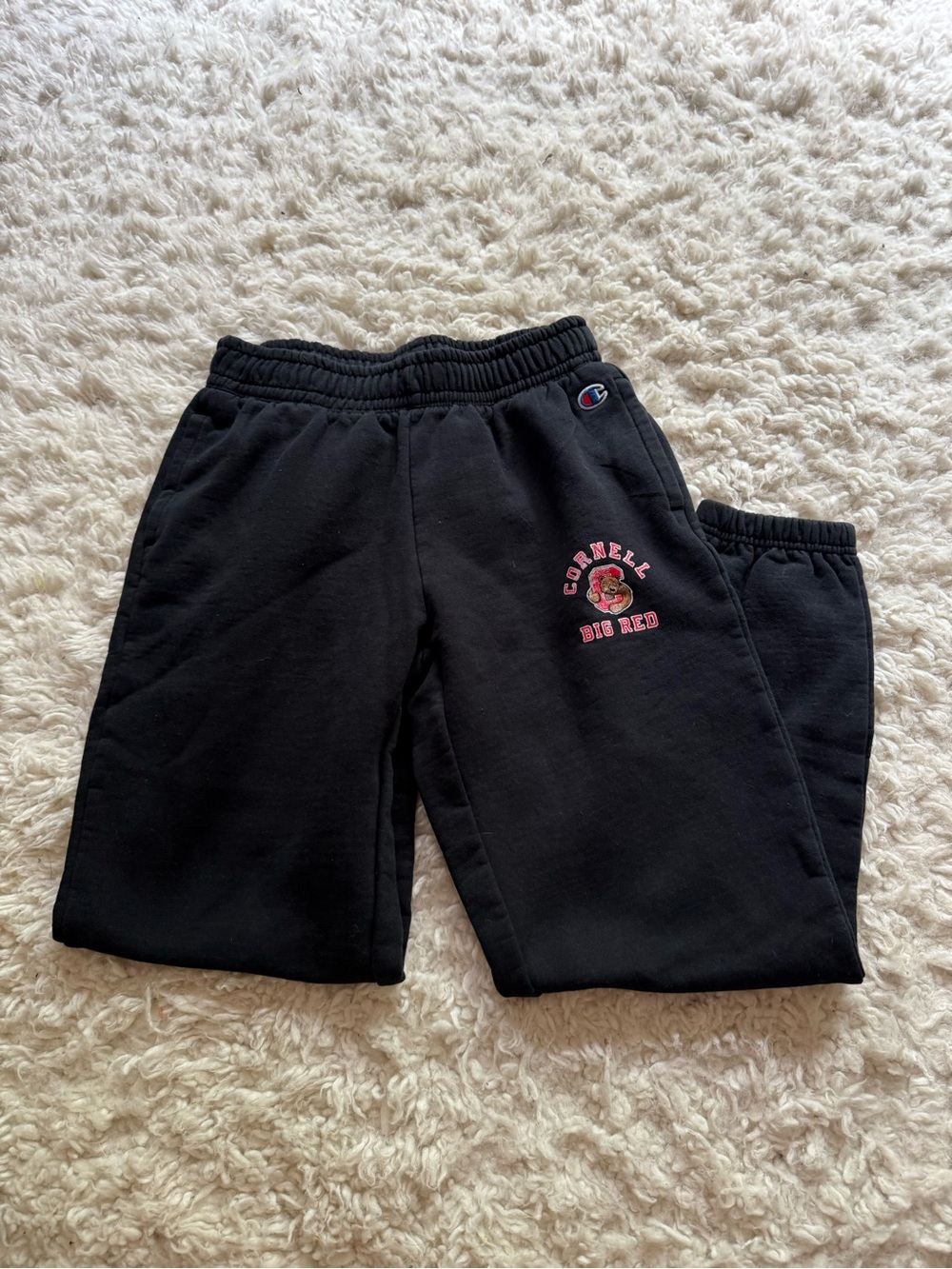 Champion Black Sweatpants with Cornell Big Red Logo